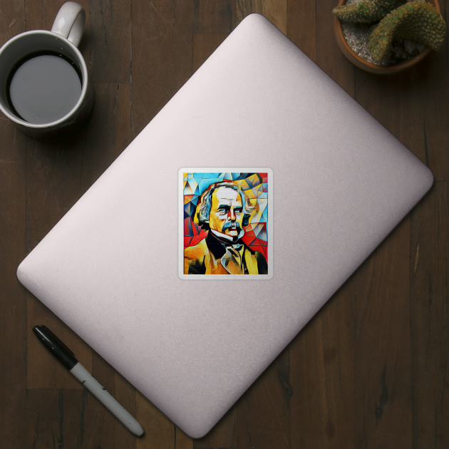 Nathaniel Hawthorne Abstract Portrait | Nathaniel Hawthorne Abstract Artwork 15 by JustLit